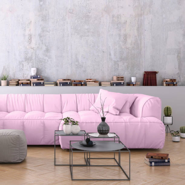 تصویر 1 از مبل راحتی صورتی با دوخت ظریف و فرم لطیف برای فضای نشیمن